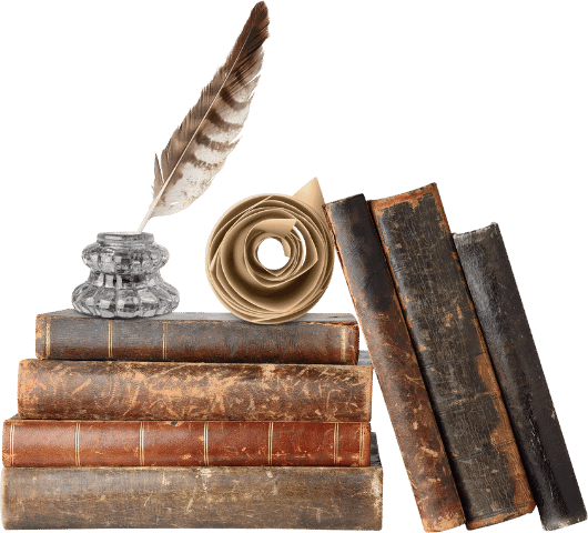 old books and quill